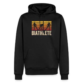 Biathlète Biathlète Biathlon Sport Biathlons - Sweat à capuche Premium bio Homme - noir - Devant - Nico (187cm)