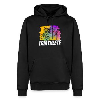 Triathlète Triathlète Triathlons Sport Triathlon - Sweat à capuche Premium bio Homme - noir - Devant - Nico (187cm)
