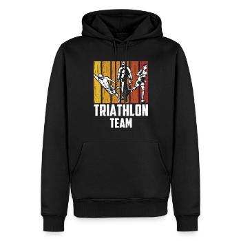 Triathlon Team Triathletin Triathlons Triathlet - Männer Premium Bio Hoodie - Schwarz - Vorne - Nico (187cm)