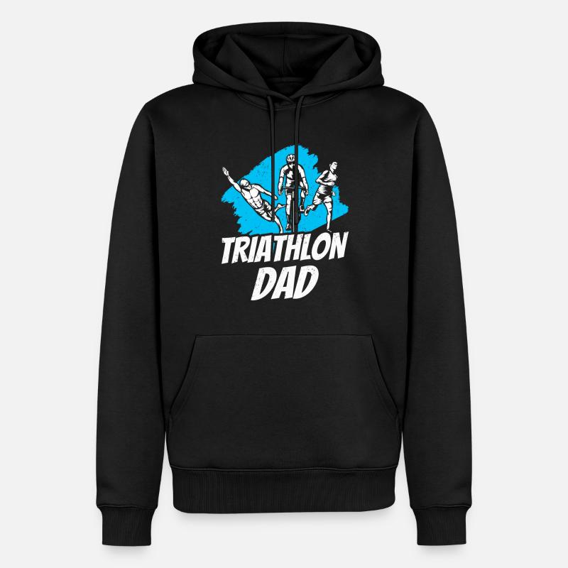 Triathlon Papa Triathlète Triathlons Triathlète - Sweat à capuche Premium bio Homme - noir