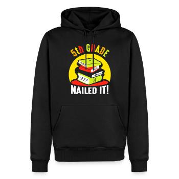 5e année terminée cinquième année école cinquième - Sweat à capuche Premium bio Homme - noir - Devant - Nico (187cm)