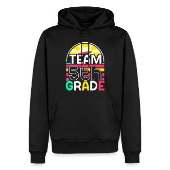 Équipe 5 classe école cinquième année cinquième année - Sweat à capuche Premium bio Homme - noir - Devant - Nico (187cm)