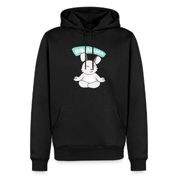 Ohmmm Yoga Osterhase I Meditation Entspannung - Männer Premium Bio Hoodie - Schwarz - Vorne - Nico (187cm)