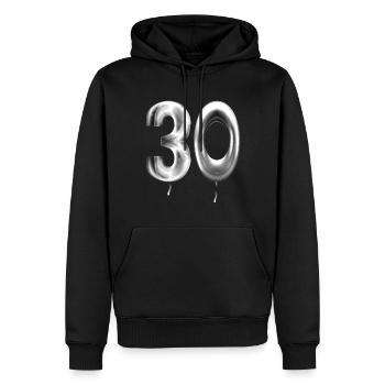 30e anniversaire ballons d’anniversaire 30 ans - Sweat à capuche Premium bio Homme - noir - Devant - Nico (187cm)