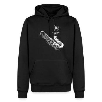 Saxophone avec Flower Saxophone Player Saxophone L - Sweat à capuche Premium bio Homme - noir - Devant - Nico (187cm)