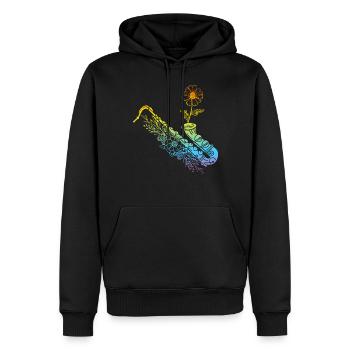Saxophone With Flower Saxophonist Sax Player Saxop - Männer Premium Bio Hoodie - Schwarz - Vorne - Nico (187cm)