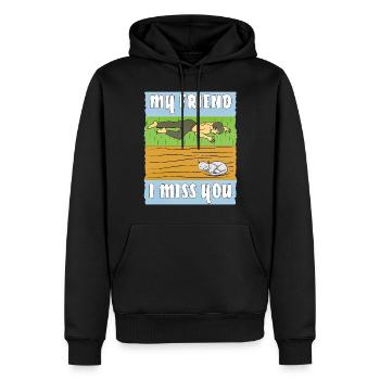 MENSCH TRAURIG KATZE - Männer Premium Bio Hoodie - Schwarz - Vorne - Nico (187cm)