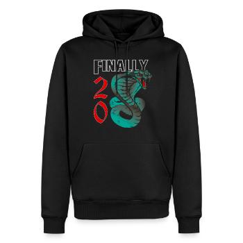 20 ans, condamnation à la naissance - Sweat à capuche Premium bio Homme - noir - Devant - Nico (187cm)
