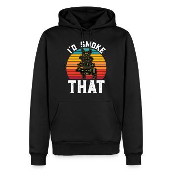 I'd Smoke That Funny BBQ Master - Männer Premium Bio Hoodie - Schwarz - Vorne - Nico (187cm)