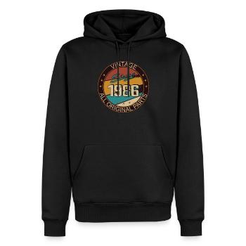 37e anniversaire homme femme 1986 décoration - Sweat à capuche Premium bio Homme - noir - Devant - Nico (187cm)