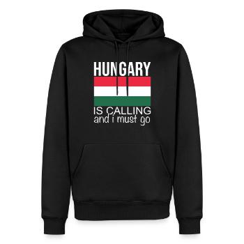 Hongrie Dicton - Sweat à capuche Premium bio Homme - noir - Devant - Nico (187cm)