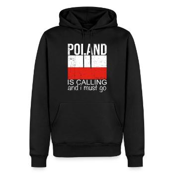 Polen Spruch - Männer Premium Bio Hoodie - Schwarz - Vorne - Nico (187cm)