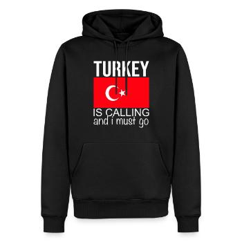 Citation de la Turquie - Sweat à capuche Premium bio Homme - noir - Devant - Nico (187cm)