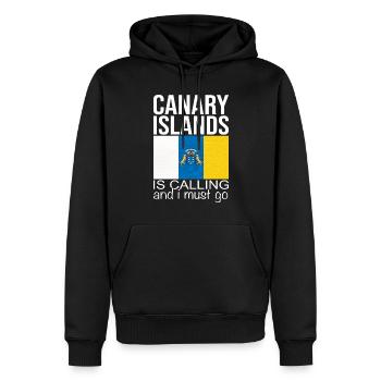 Dicton des îles Canaries - Sweat à capuche Premium bio Homme - noir - Devant - Nico (187cm)