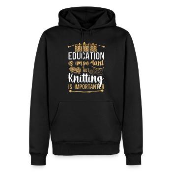 Knitting Knitter Education Is - Männer Premium Bio Hoodie - Schwarz - Vorne - Nico (187cm)
