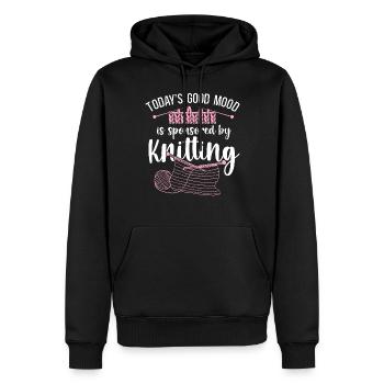 Knitting Knitter Today's Good Mood - Männer Premium Bio Hoodie - Schwarz - Vorne - Nico (187cm)