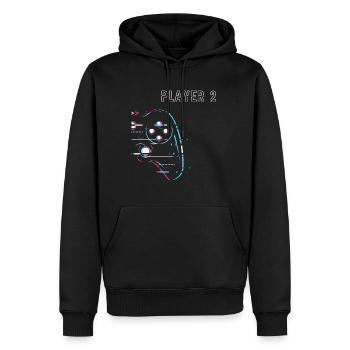 Couple de joueurs - Joueur 1 Joueur 2 Joueur - Sweat à capuche Premium bio Homme - noir - Devant - Nico (187cm)