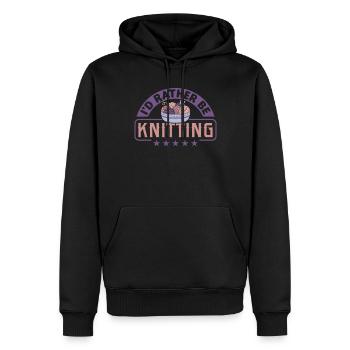 Handarbeit Stricken lustiger Strick Spruch - Männer Premium Bio Hoodie - Schwarz - Vorne - Nico (187cm)