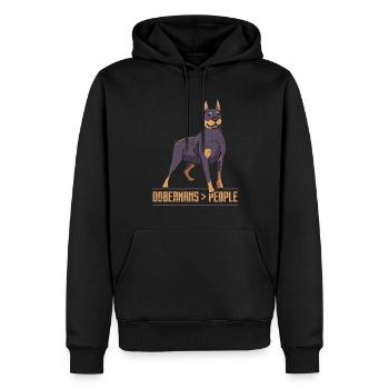 Dobermans > humains Chiens Doberman Doberman Doberman - Sweat à capuche Premium bio Homme - noir - Devant - Nico (187cm)