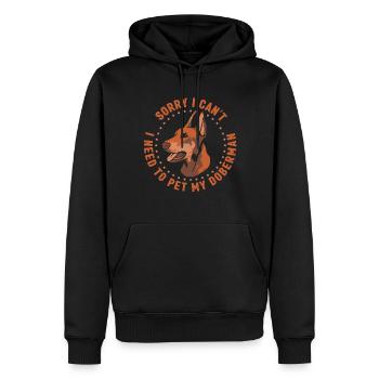 Kann Nicht Ich Muss Meinen Dobermann Streicheln - Männer Premium Bio Hoodie - Schwarz - Vorne - Nico (187cm)