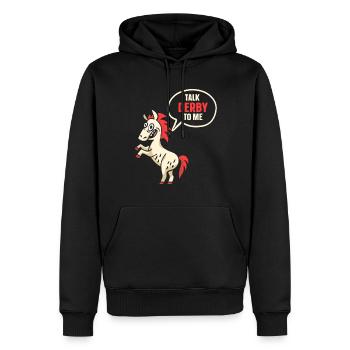 Parler Derby avec moi cavalier équitation - Sweat à capuche Premium bio Homme - noir - Devant - Nico (187cm)