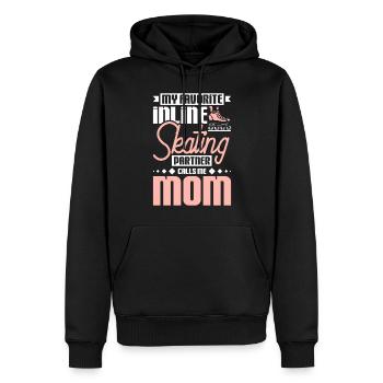 Ma patineuse à roues alignées préférée m’appelle maman - Sweat à capuche Premium bio Homme - noir - Devant - Nico (187cm)
