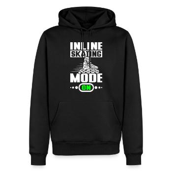 Mode patin à roues alignées activé - Sweat à capuche Premium bio Homme - noir - Devant - Nico (187cm)