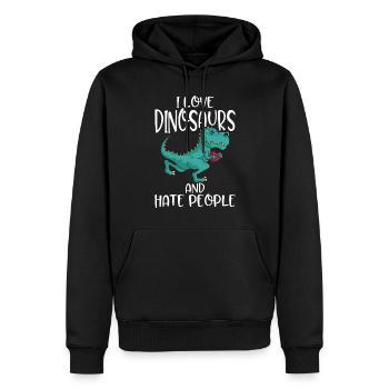 Dinosaurier Geschenk Dino Liebhaber Geschenk - Männer Premium Bio Hoodie - Schwarz - Vorne - Nico (187cm)
