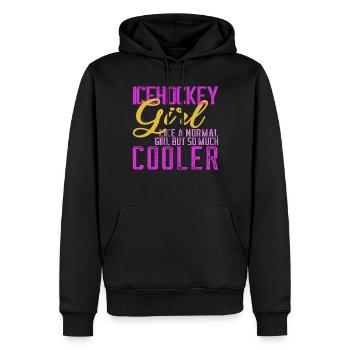 Eishockey Frauen Mädchen Hockey Spielerin - Männer Premium Bio Hoodie - Schwarz - Vorne - Nico (187cm)