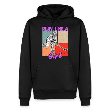 Eishockey Frauen Mädchen Hockey Spielerin - Männer Premium Bio Hoodie - Schwarz - Vorne - Nico (187cm)