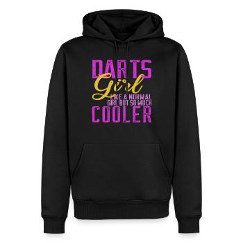 Dart Frauen Darts Queen Mädchen Dartspiele - Männer Premium Bio Hoodie - Schwarz - Vorne - Nico (187cm)