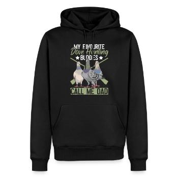 Taubenjäger Papa Jäger Vogeljagd - Men’s Premium Organic Hoodie - black - Front - Nico (187cm)