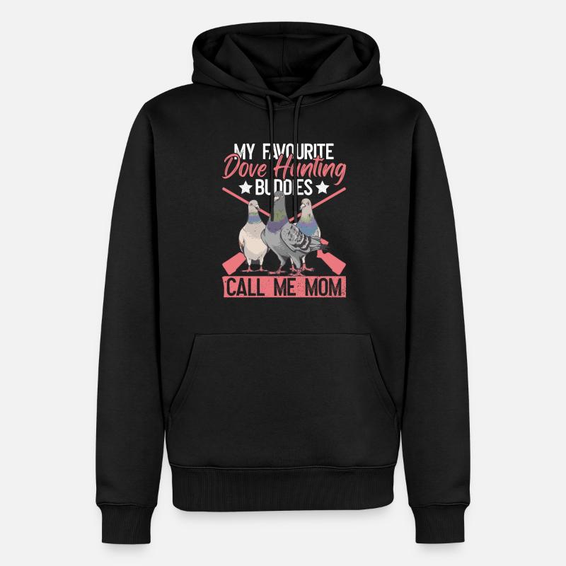 Taubenjägerin Mama Taubenjäger marmonner - Sweat à capuche Premium bio Homme - noir