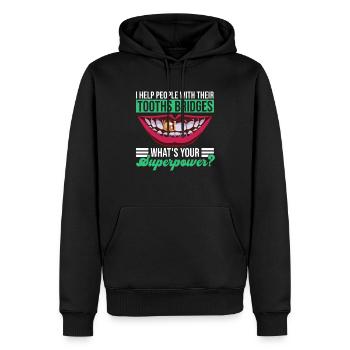 Zahntechniker Und Kieferorthopädie - Sweat à capuche Premium bio Homme - noir - Devant - Nico (187cm)