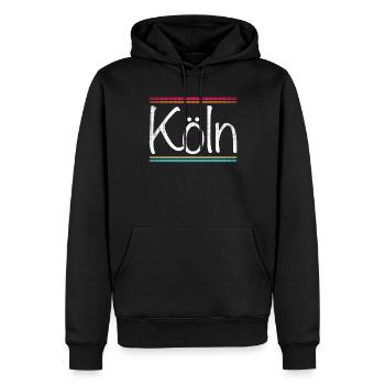 Cologne - Sweat à capuche Premium bio Homme - noir - Devant - Nico (187cm)
