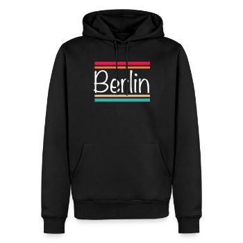 Berlin - Sweat à capuche Premium bio Homme - noir - Devant - Nico (187cm)