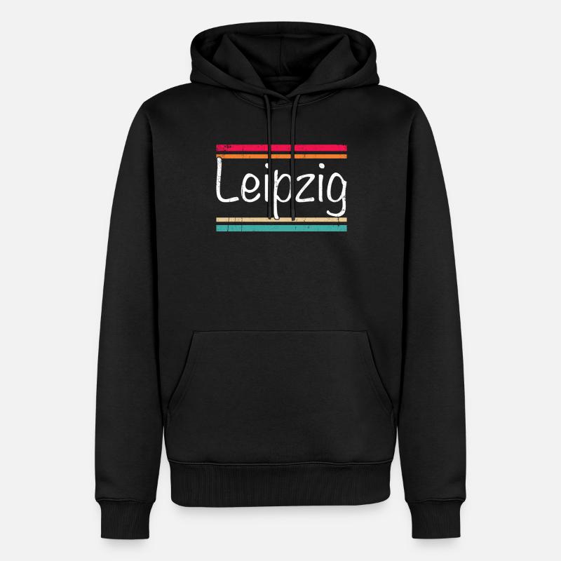 Leipzig - Männer Premium Bio Hoodie - Schwarz