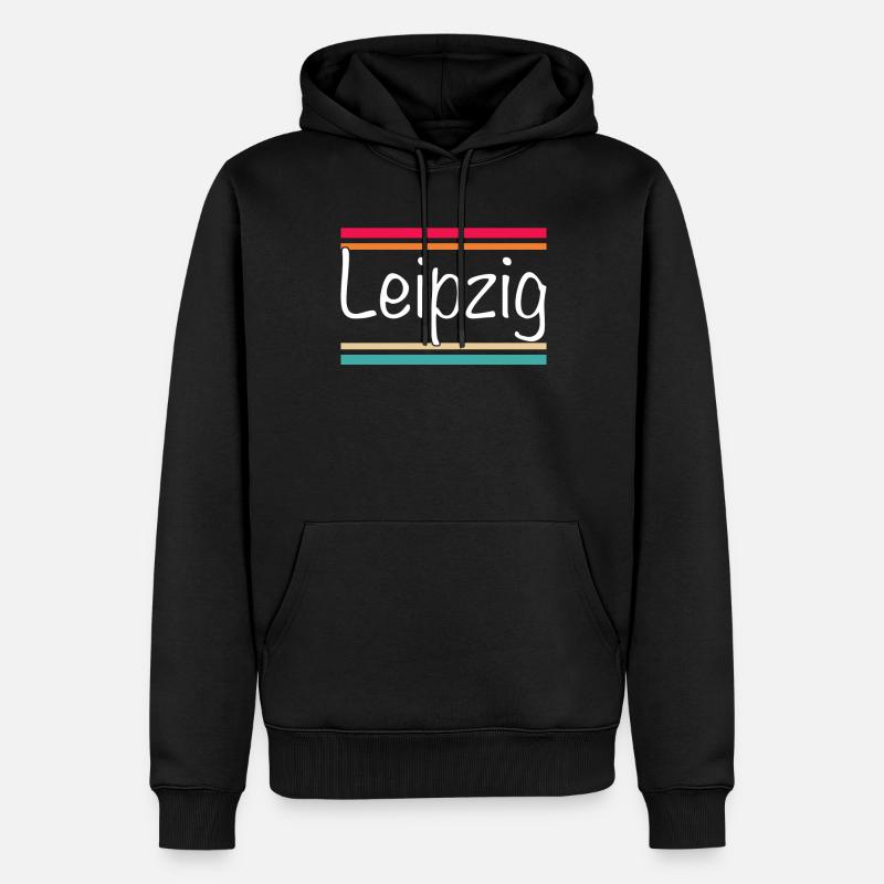 Leipzig - Sweat à capuche Premium bio Homme - noir