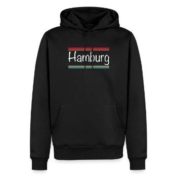 Hambourg - Sweat à capuche Premium bio Homme - noir - Devant - Nico (187cm)