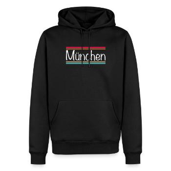 Munich - Men’s Premium Organic Hoodie - black - Front - Nico (187cm)
