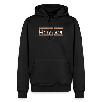 Hanovre - Sweat à capuche Premium bio Homme - noir - Devant - Nico (187cm)