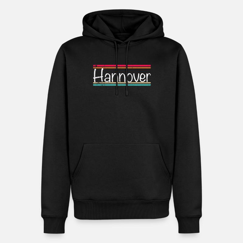Hannover - Männer Premium Bio Hoodie - Schwarz