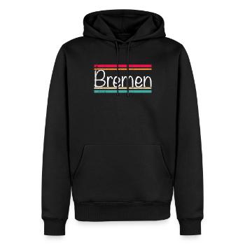 Brême - Sweat à capuche Premium bio Homme - noir - Devant - Nico (187cm)