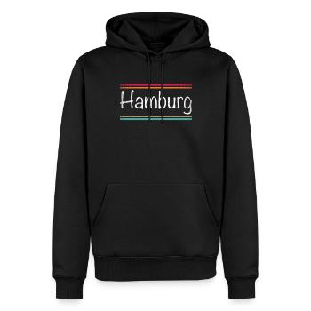 Hambourg - Sweat à capuche Premium bio Homme - noir - Devant - Nico (187cm)