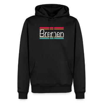 Brême - Sweat à capuche Premium bio Homme - noir - Devant - Nico (187cm)