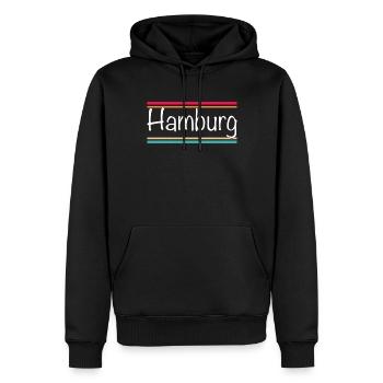 Hambourg - Sweat à capuche Premium bio Homme - noir - Devant - Nico (187cm)