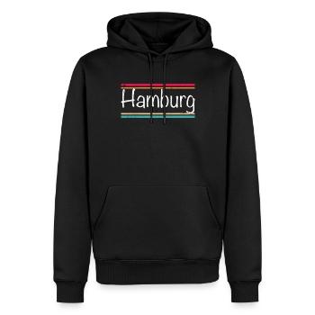 Hambourg - Sweat à capuche Premium bio Homme - noir - Devant - Nico (187cm)