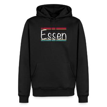 Eat - Men’s Premium Organic Hoodie - black - Front - Nico (187cm)