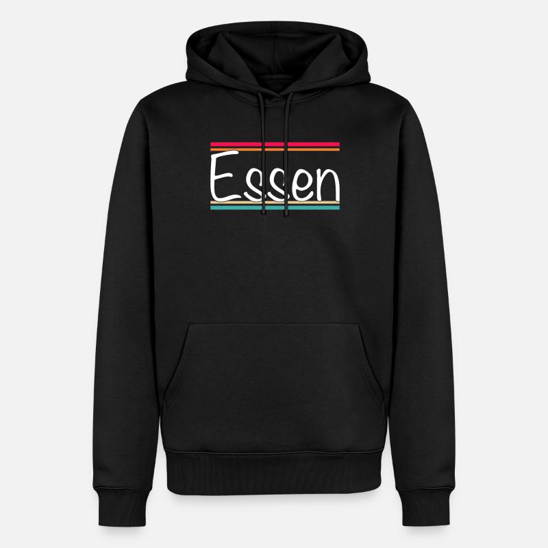 Essen - Männer Premium Bio Hoodie - Schwarz