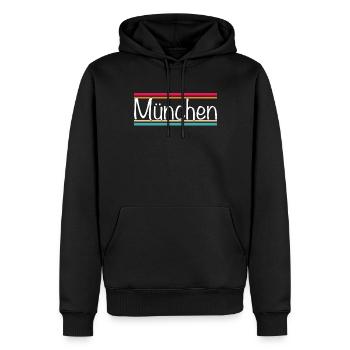 München - Männer Premium Bio Hoodie - Schwarz - Vorne - Nico (187cm)
